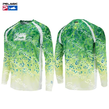 Мужская рубашка для пелагической рыбалки с длинным рукавом Performance 50 + Защита UPF, Быстросохнущие Легкие Тонкие дышащие уличные рубашки