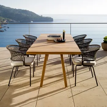 Дизайнерские пляжные кресла для отдыха, уличную мебель, уличные стулья из ротанга в скандинавском минимализме, современное кресло со спинкой для внутреннего двора и балкона