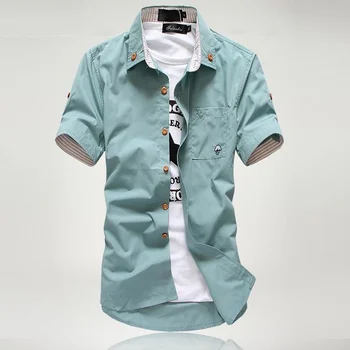 Летняя рубашка с короткими рукавами, модная мужская корейская тонкая рубашка с короткими рукавами, мужская одежда inch ropa, рубашки для мужчин