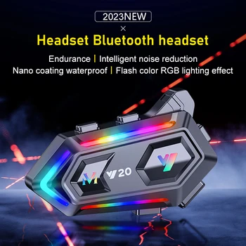 С RGB подсветкой Bluetooth 5.3 Гарнитура для шлема Голосовой ассистент Мотоциклетные беспроводные наушники для воспроизведения музыки Навигация