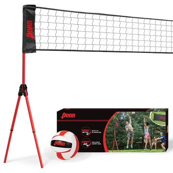 Волейбольный набор Pretty Premium Easy Fit с регулируемой сеткой и мячом в комплекте для многочасового веселья на свежем воздухе или не выходя из дома