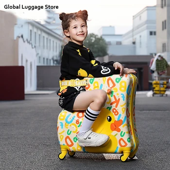 Дорожный детский багаж, мультяшная тележка для верховой езды, детский чемодан для верховой езды, на котором можно сидеть и ездить, багаж на колесиках, подарочные дорожные сумки