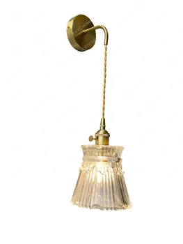 Светильник Роскошная прикроватная тумбочка для спальни Подвесной проволочный настенный светильник Медь Ретро Гостиная Прихожая Свет для прохода