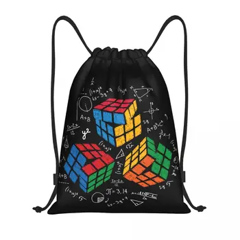 Изготовленные на заказ Математические кубики-Рубики, Сумки на шнурке, Женские Мужские легкие подарки для учителя-гика, Спортивный рюкзак для хранения в тренажерном зале.