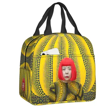 Yayoi Kusama-fiambrera con aislamiento térmico reutilizable para mujer y niño, bolsa de almuerzo con pintura abstracta Pumkin, c