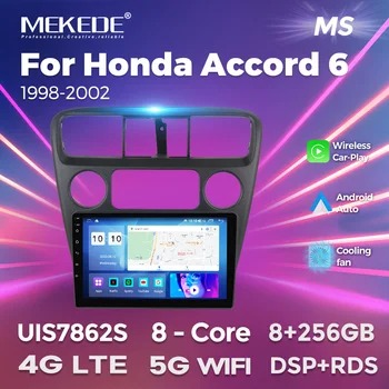 Автомагнитола MEKEDE Android 12 для Honda Accord 6 1997-2002 Мультимедийный плеер GPS Навигация автомагнитола для Carplay Android Auto