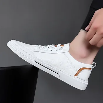 Новая спортивная мужская обувь 2023 года, популярные маленькие белые туфли из натуральной кожи, дышащие повседневные туфли для настольного тенниса