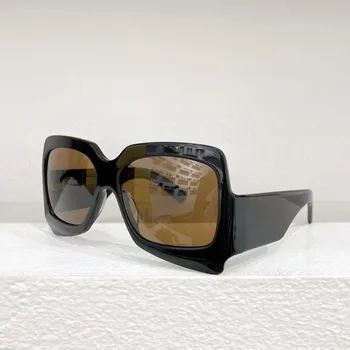 Солнцезащитные очки из ацетата с горячими металлическими бровями Для женщин, Модные Новые Необычные Винтажные Серебристые Ретро Черные Брендовые Дизайнерские Женские UV400