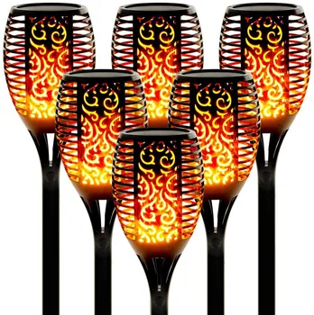 Лампа Yangneng 96LED Flame Torch Наружная Индукционная лампа Для украшения пола в саду Ландшафтная лампа