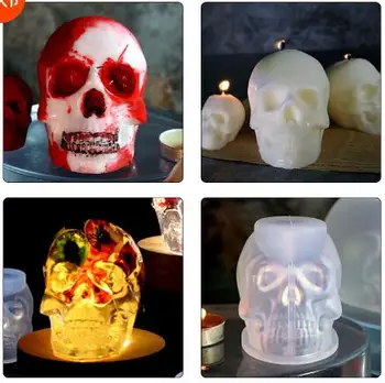Сделай сам, форма для клея в виде черепа со шрамом на Хэллоуин, силиконовая форма для свечей в виде черепа