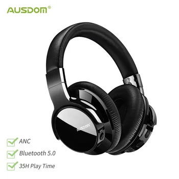 Беспроводные наушники AUSDOM ANC8 Bluetooth 5.0 С активным шумоподавлением и микрофоном, время воспроизведения 35 часов, Складная Bluetooth-гарнитура