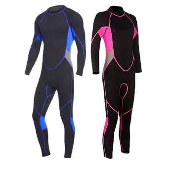 Гидрокостюм для всего тела, 3 мм, сохраняющий тепло в холодной воде, Неопреновый водолазный костюм, мужской Женский водолазный купальник для серфинга и снорклинга