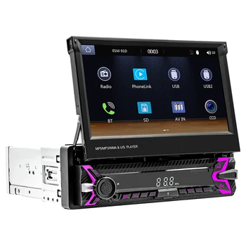 Беспроводной автомобильный мультимедийный плеер Carplay Android Auto 1 Din 7-дюймовое автомобильное радио, совместимое с Bluetooth, Портативная автомобильная стереосистема с камерой заднего вида