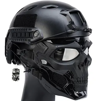 Комплекты Тактических Шлемов с Маской-Черепом, Наружным Защитным Снаряжением для Пейнтбола, Усовершенствованной Накладкой EPP, для Страйкбольной Охоты, стрельбы CS