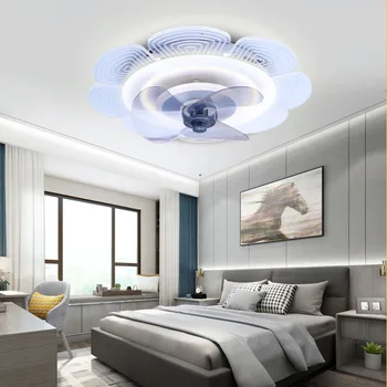 Потолочный светильник с вентилятором В новом стиле, простая современная невидимая светодиодная лампа для спальни, гостиной, детского инверторного вентилятора