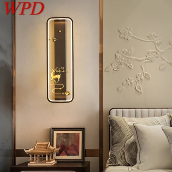 Латунный настенный светильник WPD LED Современное роскошное бра для украшения интерьера спальни, прикроватной тумбочки, гостиной, освещения коридора