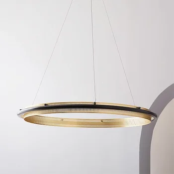 Современный роскошный подвесной светильник для обеденного стола Circle Ring, спальня, ресторан, модельный номер отеля, модный креативный подвесной светильник