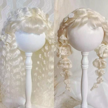 Кукольные парики для Blythe Qbaby из мохера кремово-белые рулоны 9-10 дюймов