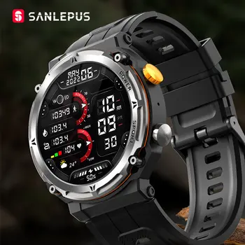 Мужские умные часы SANLEPUS 100 спортивных режимов 7 дней автономной работы смарт-часы с HD-экраном, уличный фитнес-трекер, мониторинг здоровья