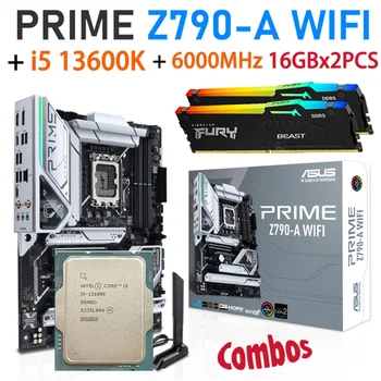 Материнская плата Intel Z790 LGA 1700 ASUS PRIME Z790-A WIFI DDR5 с процессором Intel Core i5 13600K в сочетании с Kingston 6000 МГц DDR5 32 ГБ