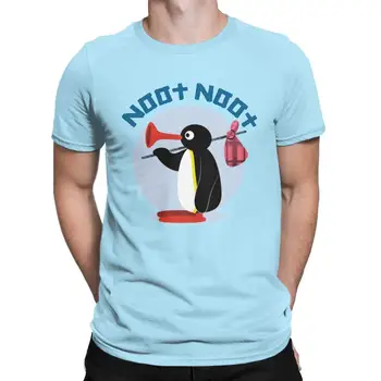 Мужские футболки Noot Noot Pingu, забавная новинка, футболка из 100% хлопка, винтажные футболки с коротким рукавом, круглый вырез, одежда больших размеров