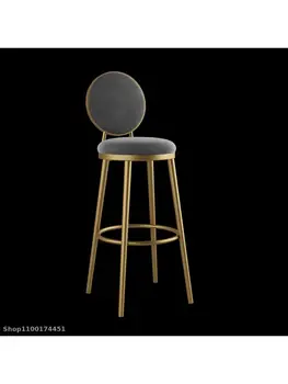 Скандинавский легкий роскошный барный стул, скандинавский высокий стул, простой современный барный стул, домашний высокий стул со спинкой, передний барный стул