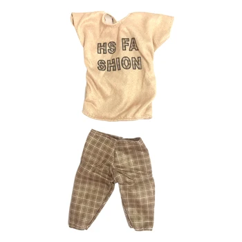 NK 1 шт., одежда для куклы, коричневая рубашка, модные брюки, повседневная одежда для мальчика-куклы Кена, аксессуары для детских игрушек