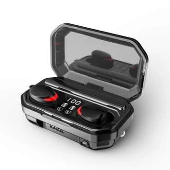Беспроводные наушники, совместимые с Bluetooth, 5.1, фонарик, наушники-вкладыши, стереосистема MP3 9D, спортивное устройство со светодиодным цифровым дисплеем E1YA