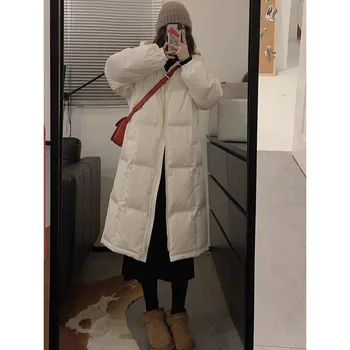 2023 Новая женская зимняя куртка, длинные пальто с капюшоном, женские модные утепленные теплые парки, Брендовые высококачественные женские пуховики A65