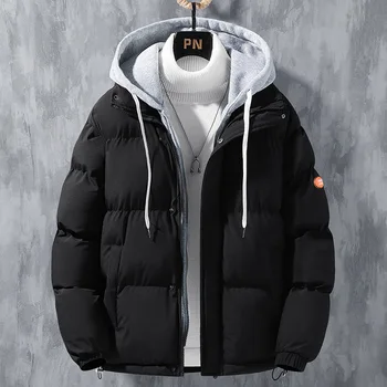 2023, Одежда больших размеров, хлопковая куртка из двух предметов, теплая куртка для пары, утепленная куртка с капюшоном, Модное пальто, зимнее пальто для мужчин