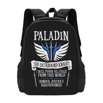 Paladin, The Oathbound Knight-& Dragons (Белый) Рюкзак Для Школьника, Дорожная Сумка Для Ноутбука Critical Role Geek Sundry Grog