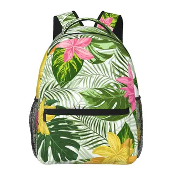 Женский рюкзак с яркими тропическими цветами, школьная сумка для мужчин, женская дорожная сумка, повседневный школьный рюкзак