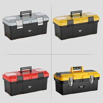 Многофункциональный складной ящик для инструментов с двойной пластиковой защелкой, Небольшой ящик для хранения инструментов для домашнего автомобильного электрика