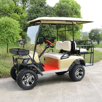 Новейший дизайн Курортного отеля Park Golf Course Обзорный Гольф-кар с высоким шасси, Литиевая батарея, Красная Электрическая тележка для гольфа на 6 мест