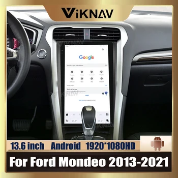 13,6-дюймовое автомобильное радио Android 11 для Ford Mondeo 2013-2021 Мультимедийный плеер Сенсорный экран GPS навигация Головное устройство Carplay