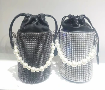 Роскошные женские сумки с бриллиантами 2023, новая модная женская сумка с жемчугом, высококачественная сумка-клатч, блестящие винтажные сумки через плечо