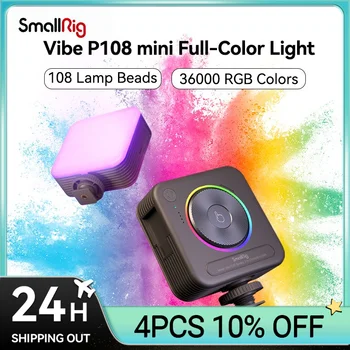 RGB-подсветка SmallRig P108, портативная светодиодная подсветка камеры, полноцветное освещение для фотосъемки на 360 °, встроенная аккумуляторная батарея емкостью 2500 мАч.