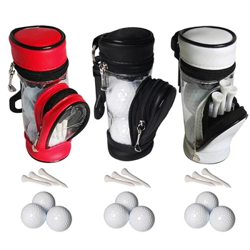Портативная сумка для мини-мячей для гольфа, кожаная подвесная поясная сумка, держатели для футболок для гольфа