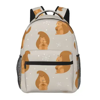 Мужской Женский Рюкзак Winter Squirrel Schoolbag для Женщин и Мужчин 2023 Модная Сумка Студенческий Рюкзак