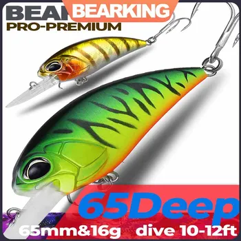 Bearking 2023 Crank 65 мм и 16 г Погружные 10-12 футов 5 шт./лот Плавающие Приманки-Воблеры для Щуки и окуня с 3D Глазами