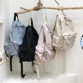 Рюкзак в Корейском стиле 2023 года, Новый Модный Водонепроницаемый Однотонный Повседневный рюкзак для пригородных поездок, школьные сумки из простого холста