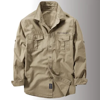Новые мужские весенние военно-тактические рубашки с несколькими карманами, мужская осенняя дышащая блузка с длинным рукавом, рабочие рубашки-карго Camisa