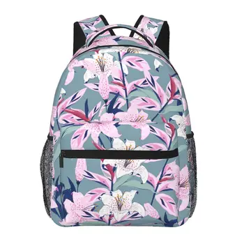 Красивый рюкзак с цветущими цветами лилии, Женский мужской рюкзак большой емкости, дорожная сумка на открытом воздухе, повседневный рюкзак