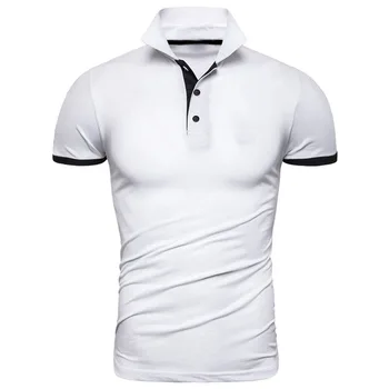 Летняя Новая мужская рубашка поло, повседневная однотонная деловая рубашка с коротким рукавом, дизайнерская одежда