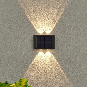 Солнечный настенный светильник IP65 Водонепроницаемый Светильник на солнечных батареях Наружный Светильник Лампы для декора стен Освещение для садоводства Освещение для украшения двора и сада