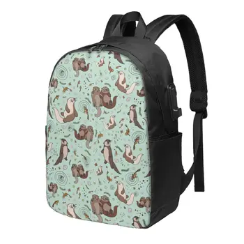Школьный рюкзак Sea Otters большой емкости для ноутбука, Модный Водонепроницаемый Регулируемый спортивный рюкзак для путешествий