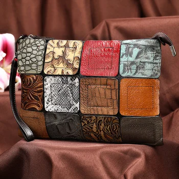 Новая модная женская сумка-клатч из натуральной кожи, сумочка для рук с ремешком, женский кошелек-слинг, клатчи размера Bg