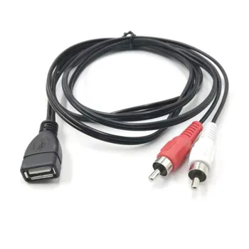 Разъем USB 2.0 A с разъемом-розеткой на 2 штекера RCA 2RCA конвертер Аудио-видео Удлинительный кабель Адаптер провод 1,5 М / 5 футов r1