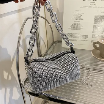 Маленькие сумки-мессенджеры через плечо с бриллиантовым дизайном для женщин, летний тренд 2023 года, роскошные дорожные сумки через плечо, кошельки