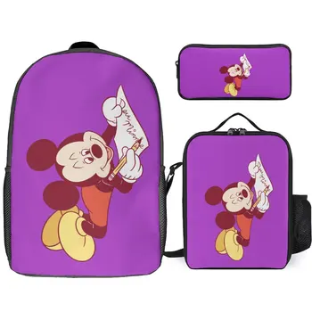 Индивидуальный набор рюкзаков, детский подарочный рюкзак, пенал, сумка для еды, набор из трех предметов, фанаты Disney, любой рисунок на заказ